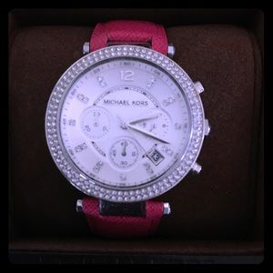 Michael Kors Pink Leather Watch
